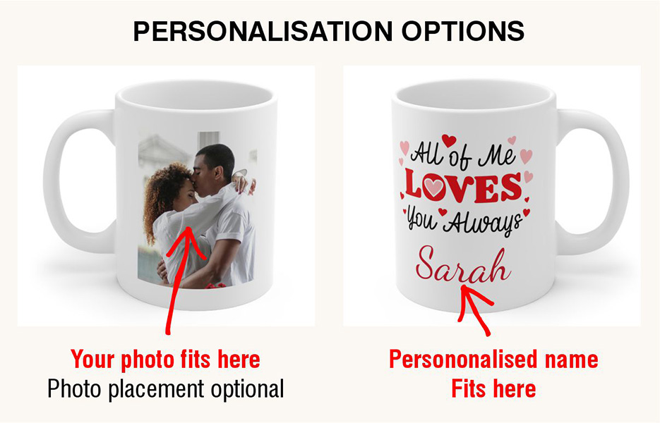 Personalised photo and text Mug