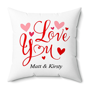 Personalised photo cushion cover with text