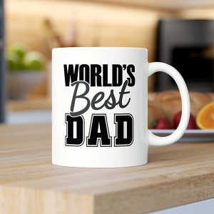 Worlds Best Dad Mug, Custom Designed Mugs