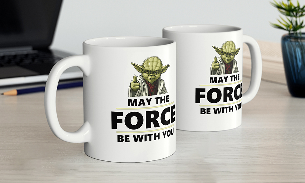 Yoda Star Wars character 'May the Force be with you' Mug