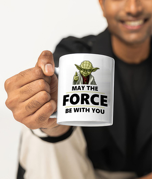 Yoda Star Wars character 'May the Force be with you' Mug