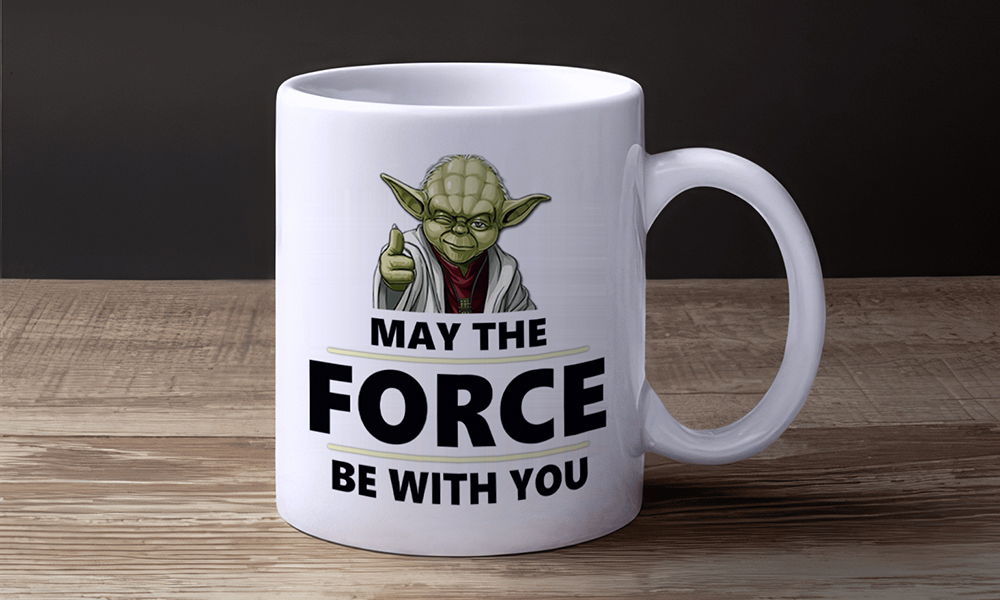 Yoda Star Wars character 'May the Force be with you' Mug